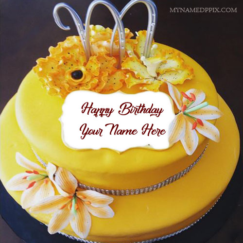 Birthday Wishes Flowers Cake Name Printed Pictures – My Name Pix Cards