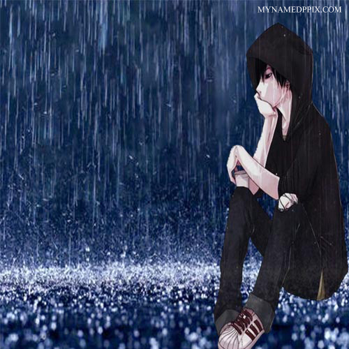 Write Name Sad Anime Boy Rain Image Online Profile Set My Name Pix Cards